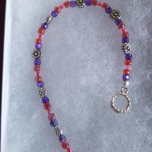 Pink and Purple Flower Bracelet